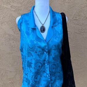 Vintage blue gold label victoria secret vest
